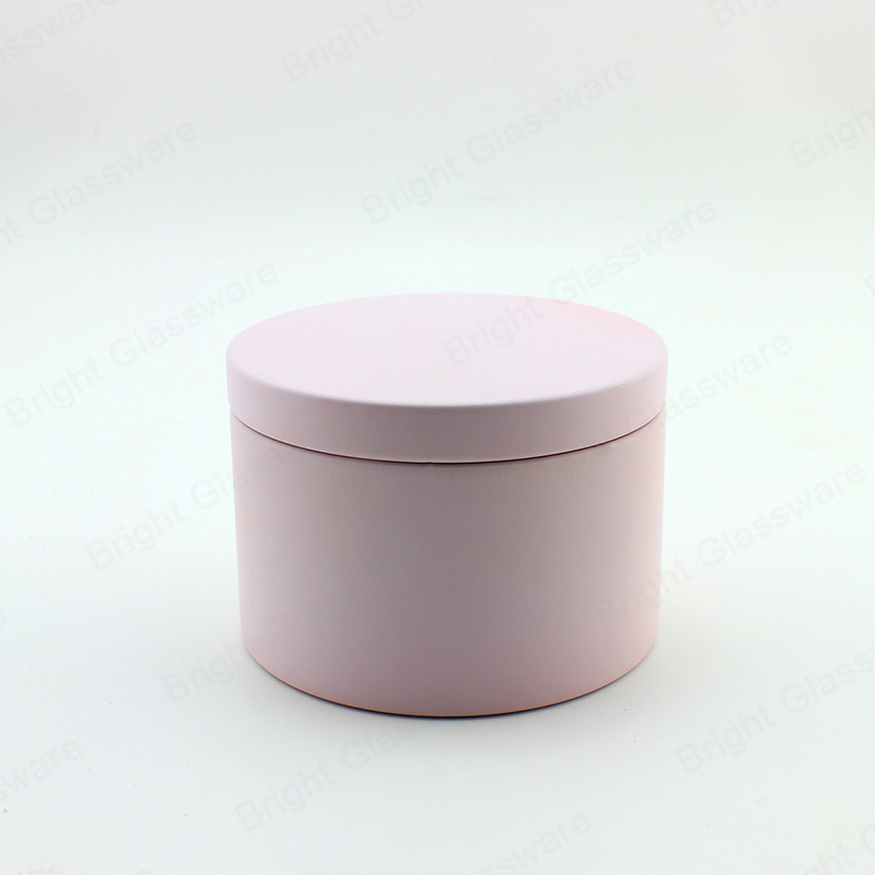 Pink Tinplate Jar with Lid
